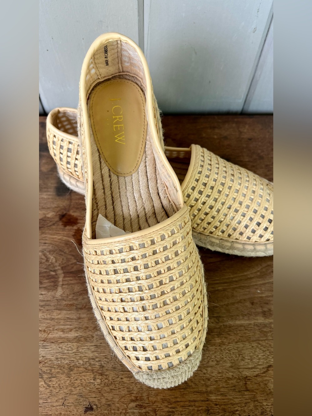 J Crew Factory Woven Espadrille Flats NWOB Women's 7.5
